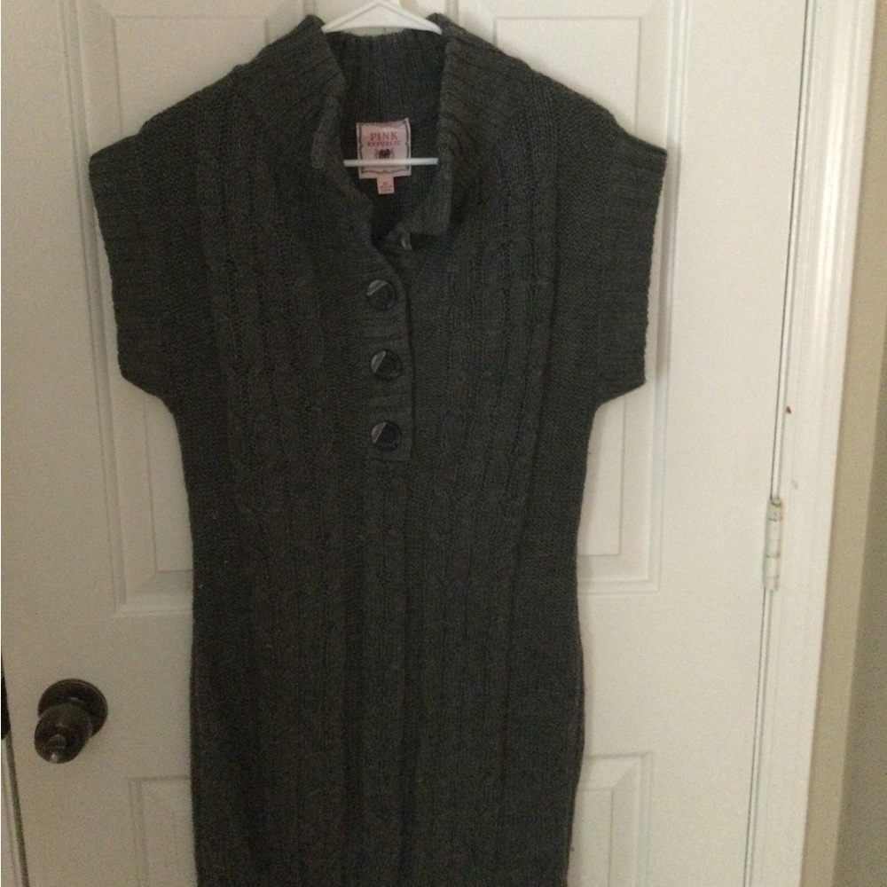 Long sweater or short sweater-dress.